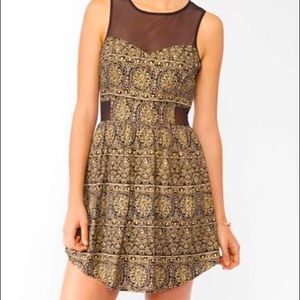 F21 Gold Pattern Dress